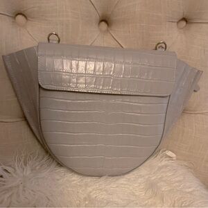 Wandler Croc Embossed Leather Bag Gray